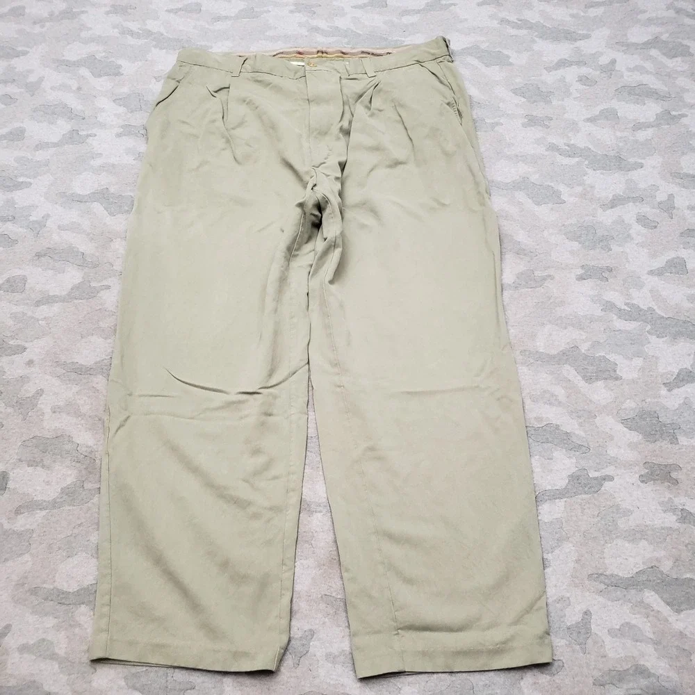 Tommy Bahama Pants Mens 40x30 Green Pockets Silk Relaxed Golf Casual